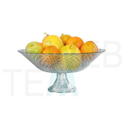 Imagem de Centro de Mesa Fruteira de Vidro com Pé Escamado Vitazza: Decoração, Organização e Mesa Posta, com Toque Elegante, Praticidade Sustentável e Estilo