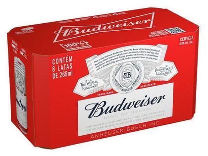 Imagem de Cerveja Budweiser American Lager 8 Unidades Lata 269ml