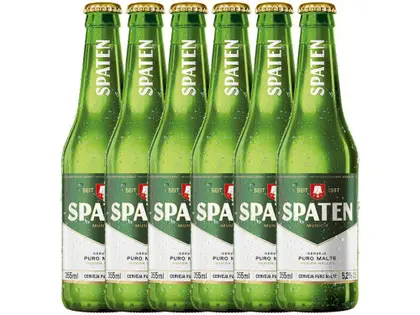 Imagem de Cerveja Spaten Puro Malte Munich Helles Lager - 6 Unidades Long Neck 355ml