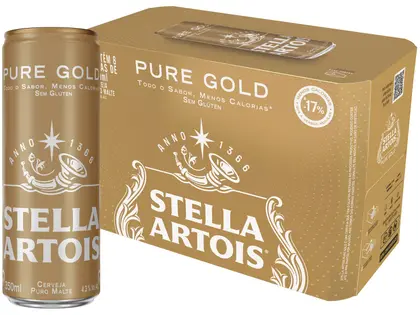 Imagem de Cerveja Stella Artois Pure Gold Puro Malte 8 Unidades Lata 350ml