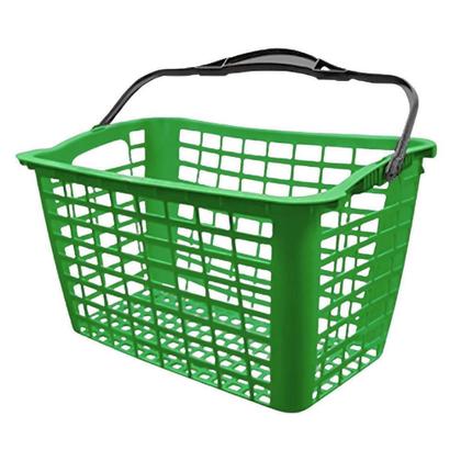 Imagem de Cesta De Supermercado 12 Litros Multiuso Reforçada Verde Alça Preto Siris