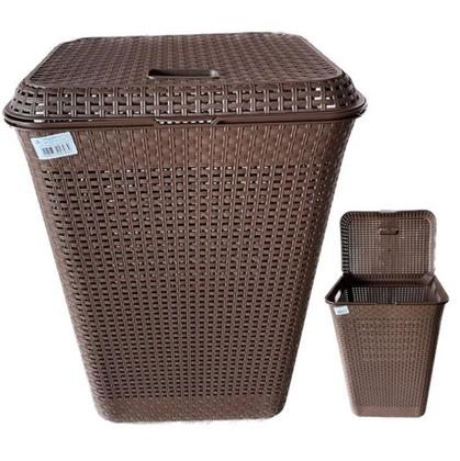 Imagem de Cesto de Roupa Retangular 72 Litros Rattan