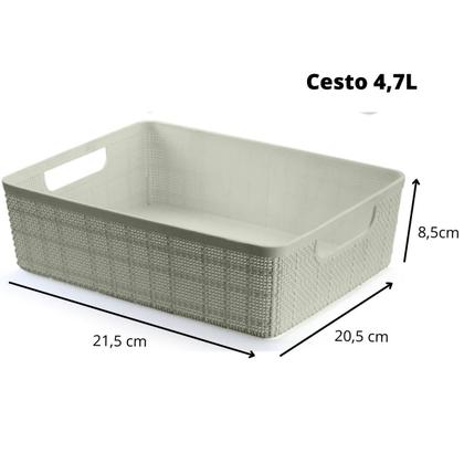 Imagem de Cesto Organizador Armário Lavanderia Multiuso Rattan, 4.7L