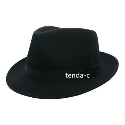 Imagem de Chapéu Fedora Clássico Feltro Lã Aba Curta Pronto Entrega