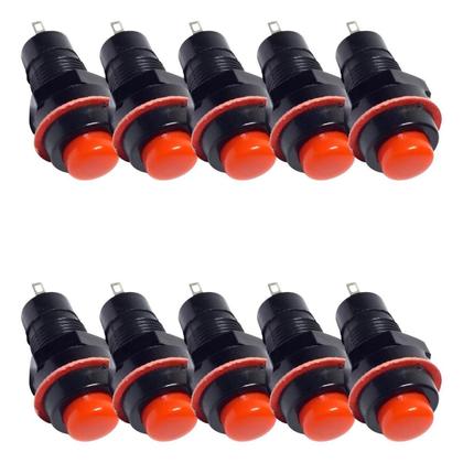 Imagem de Chave Botão Pulso Ds-213 2T Sem Trava Kit 10 Peças