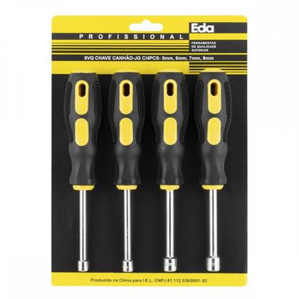 Imagem de Chave Canhao Jogo Eda 5Mm A 8Mm Com 4 Pecas - 8Vq