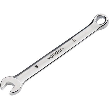 Imagem de Chave Combinada 8 mm Aço Cromo Vanádio Reta Cromada - Vonder