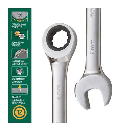 Imagem de Chave Combinada Catraca 09Mm Sata