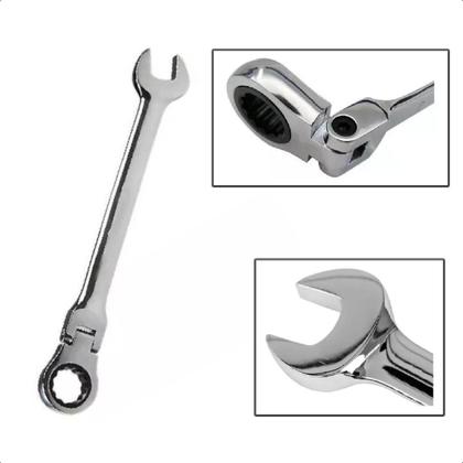 Imagem de Chave Combinada Catraca Cabeça Articulada 08Mm Cromo Vanádio