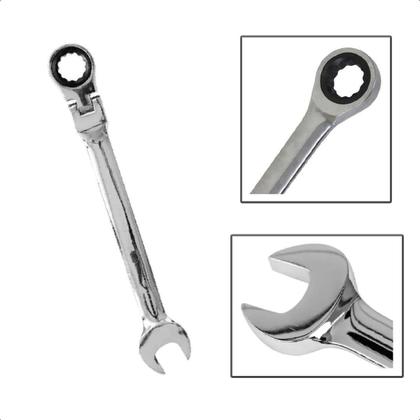 Imagem de Chave Combinada Catraca Cabeça Articulada 10Mm Cromo Vanádio