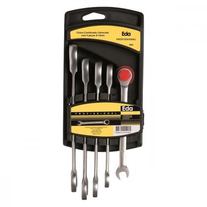 Imagem de Chave Combinada Jogo Eda Catracada Fixa Cromo Vanadio Com 5 Pecas - 9Nx