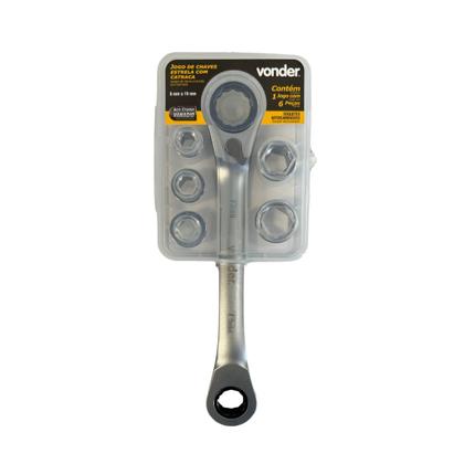 Imagem de Chave estrela c/catraca soquete vonder 8 a 19mm