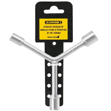 Imagem de Chave Soquete 3 Pontas Aço Carbono 8 x 10 x 12 mm Bomder