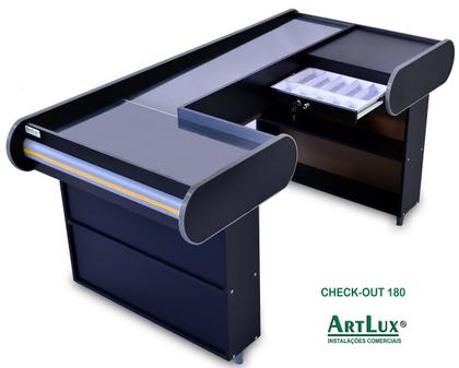 Imagem de Check Out Artlux Dark Preto 180 Corredor Padrão Inox Fx Am