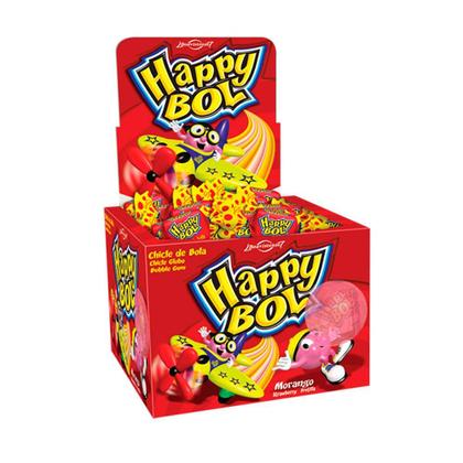Imagem de Chicle Happy Bol Morango 140g - Florestal