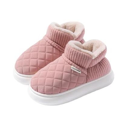 Imagem de Chinelo Feminino de Inverno com Sola Grossa Antiderrapante e Forro de Lã