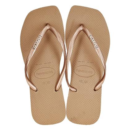 Imagem de Chinelo Havaianas Feminino Slim Square Logo Metallic Com NF