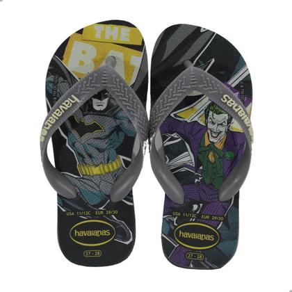 Imagem de Chinelo Infantil Havaianas Kids Top Herois Dc Cinza Aço