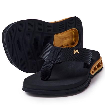 Imagem de Chinelo Infantil Kenner Rakka Kids - Preto e Dourado