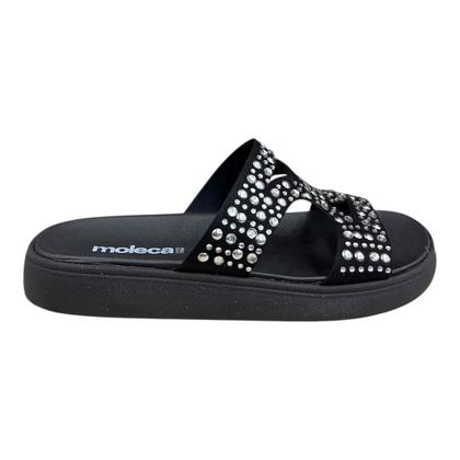 Imagem de Chinelo Papete Feminino Moleca Casual Conforto Slide Antiderrapante Detalhe Metalizado 5469.153 Preto
