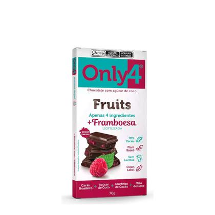 Imagem de Chocolate 70% Cacau Framboesa Fruits Only4  70g
