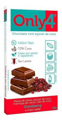 Imagem de Chocolate Com Cranberry 70% Cacau Sem Lactose Only4 80G