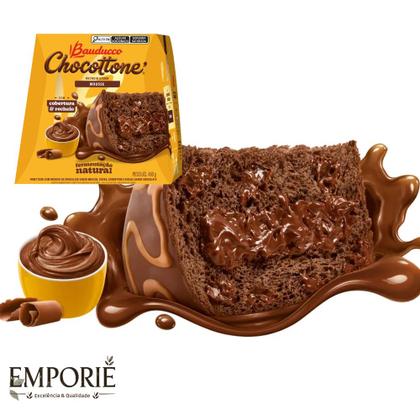 Imagem de Chocottone Maxi Bauducco Mousse 450g Panettone com Recheio sabor Mousse de Chocolate com cobertura