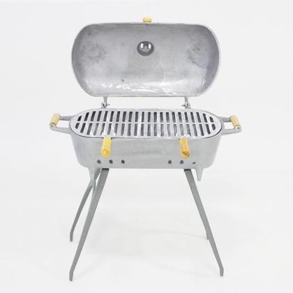 Imagem de Churrasqueira a Bafo Móvel Redonda Grande com Suporte Alumínio Fundido