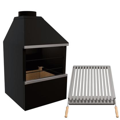 Imagem de Churrasqueira De Parede E60 p/ 5 Espetos - Grelha Argentina