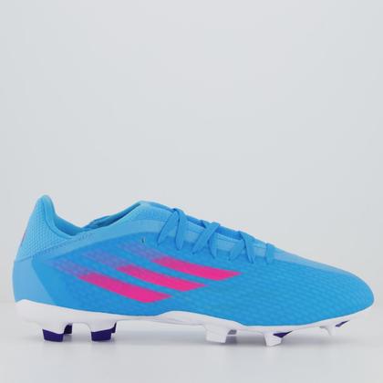Chuteira Adidas X 21.3 Campo Azul e Rosa - Chuteira - Magazine Luiza