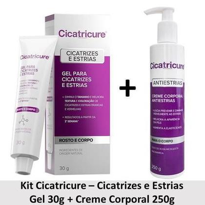 Imagem de Cicatricure antiestrias creme 250g + Cicatricire gel 30g Kit Cicatricure estrias