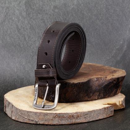 Imagem de Cinto Casual Masculino de Couro Fivela Ajustável Estilo Clássico Sofisticado