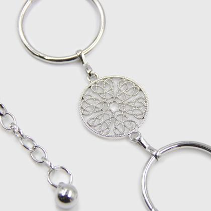 Imagem de Cinto de corrente prateado feminino 110 cm de comprimento e 6 cm de largura