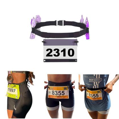 Imagem de Cinto Porta Número Para Corrida Triathlon Ciclismo Gel Carbo