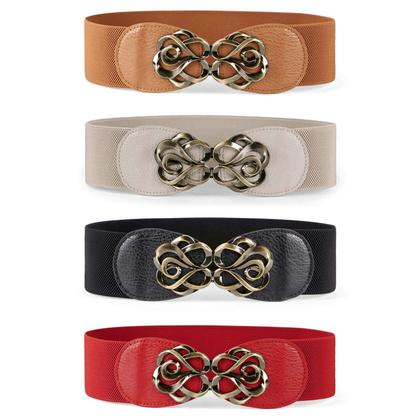 Imagem de Cintos de cintura femininos JASGOOD, elásticos, largos, pacote com 4