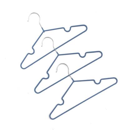 Imagem de Cj 3 cabide infantis de metal/pvc mini finesse oikos azul