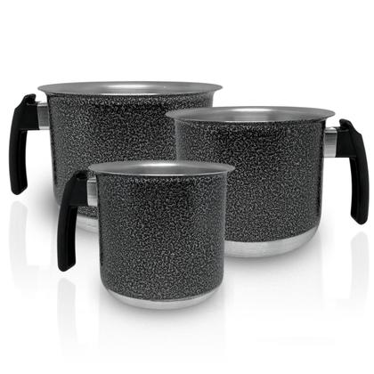 Imagem de Cj canecão 3 pçs preto craquelado