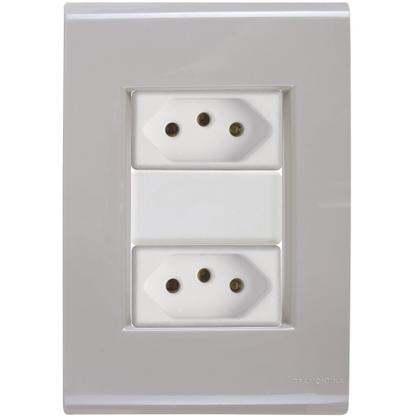 Imagem de Cj Duas Tomadas Dupla 20A Liz Fendi Tramontina completo pronto