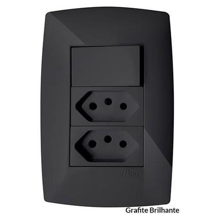 Imagem de Cj Paralelo + Tomada Dupla 20A 4X2 - Blux Home Grafite