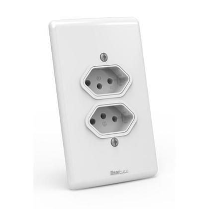 Imagem de Cj Tomada Dupla 10A 4X2 - Enerbras Artis Branco - Ea127-En.