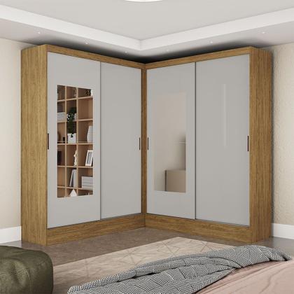Imagem de Closet Casal Duplo Belém 4 Portas com Espelho 4 Gavetas Carioca Móveis