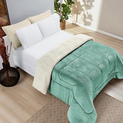Imagem de Coberdrom everest KING 1 peça - lã de carneiro + manta flannel