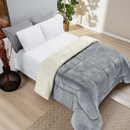 Imagem de Coberdrom everest KING 1 peça - lã de carneiro + manta flannel