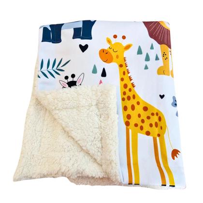 Imagem de Coberta Cobertor Manta Edredom Rescem Nascido Quarto Bebe Menino Menina Safari Zoologico Branco