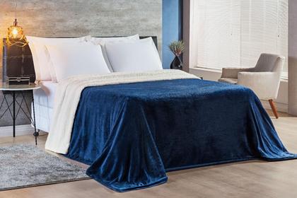 Imagem de Cobertor Alaska Casal King Dupla Face Manta Flannel E Pele