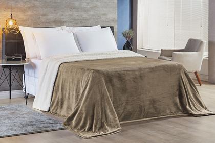 Imagem de Cobertor Alaska Manta Sherpa Dupla Face King Várias Cores Verde, Cinza, Caqui, Azul, Rosê, Marrom