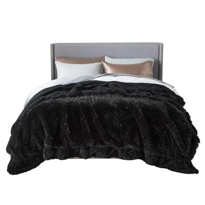 Imagem de Cobertor Bedsure Soft Black Queen Size para cama 230x230cm