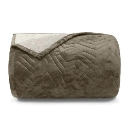 Imagem de Cobertor Buettner Solteiro Flannel Plush 100% Poliéster Dupla Face 160mx240m Chocolate Escuro / Chocolate Claro