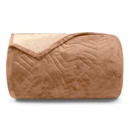 Imagem de Cobertor Buettner Solteiro Flannel Plush 100% Poliéster Dupla Face 160mx240m Khaki Escuro / Khaki Claro