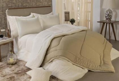 Imagem de Cobertor Casal Dupla Face com Manta e Pele de Carneiro (Sherpa) 2,20m x 2,40m